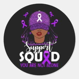 In October We Wear Domestic Violence Awareness Bla Classic Round Sticker