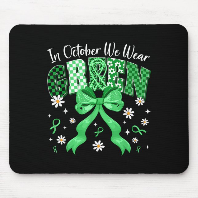 In October We Wear Green For Dwarfism Awareness Gi Mouse Mat (Front)