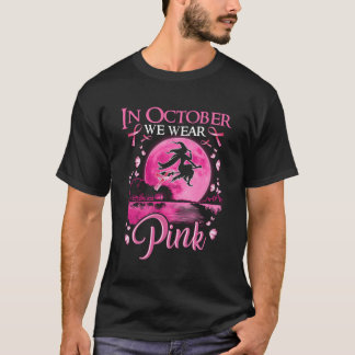 In October We Wear K Ribbon Witch Halloween Breast T-Shirt