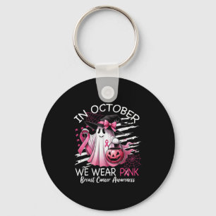 In October We Wear Nk Boo Ghost Breast Cancer Nk R Key Ring