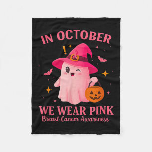 In October We Wear Nk – Breast Cancer Awareness  Fleece Blanket