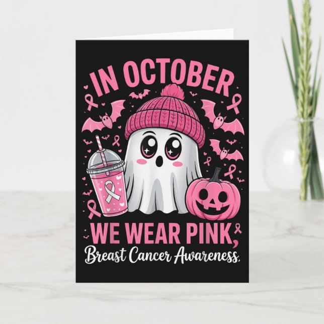In October We Wear Nk Breast Cancer Awareness Hall Card (Front)