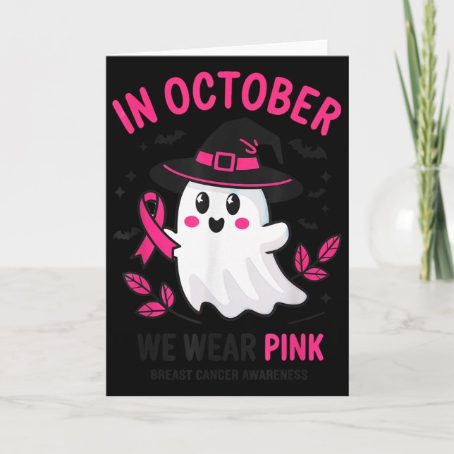In October We Wear Nk Breast Cancer Awareness Hall Card (Front)