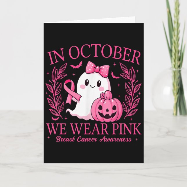 In October We Wear Nk Breast Cancer Awareness Hall Card (Front)