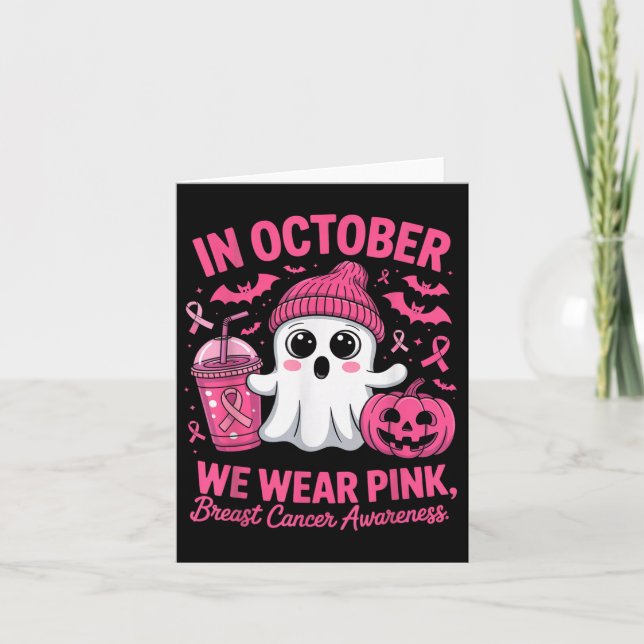 In October We Wear Nk Breast Cancer Awareness Hall Card (Front)