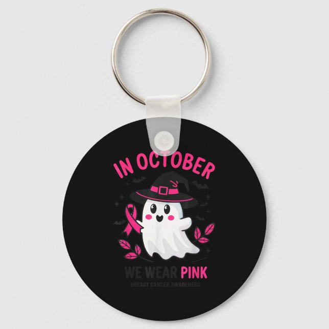 In October We Wear Nk Breast Cancer Awareness Hall Key Ring (Front)
