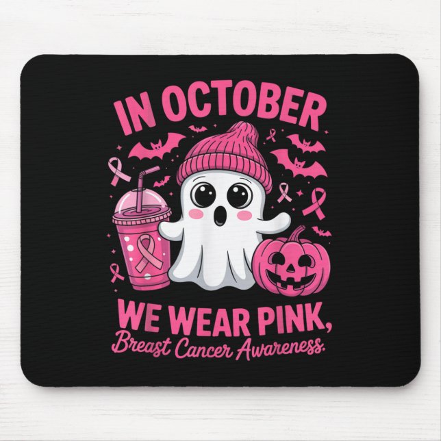 In October We Wear Nk Breast Cancer Awareness Hall Mouse Mat (Front)