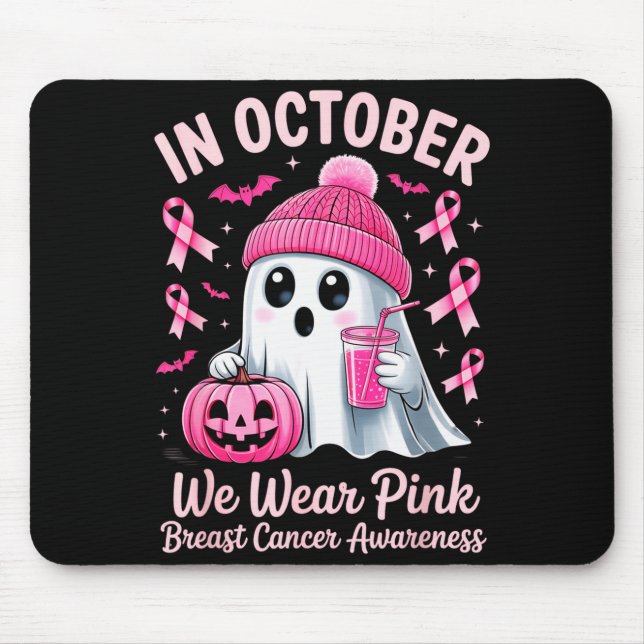 In October We Wear Nk Breast Cancer Awareness Hall Mouse Mat (Front)