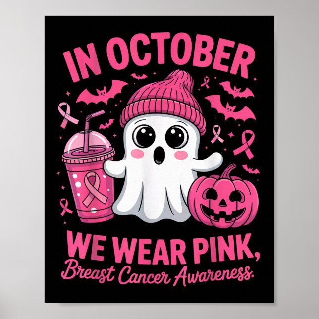 In October We Wear Nk Breast Cancer Awareness Hall Poster (Front)