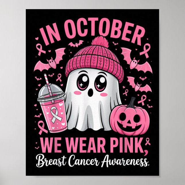 In October We Wear Nk Breast Cancer Awareness Hall Poster (Front)
