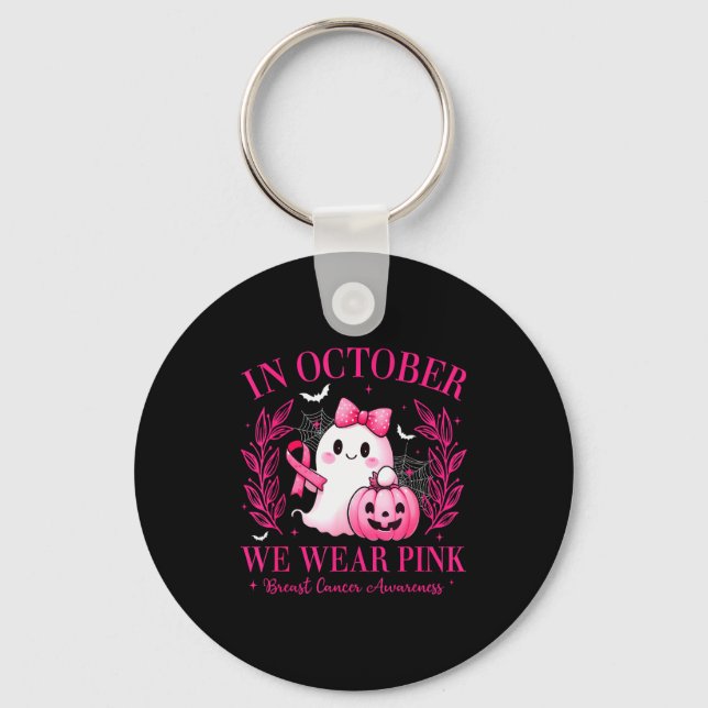 In October We Wear Nk Breast Cancer Awareness Nk G Key Ring (Front)