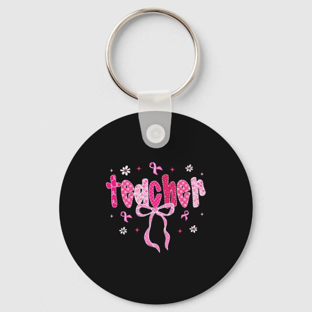 In October We Wear Nk Breast Cancer Awareness Teac Key Ring (Front)