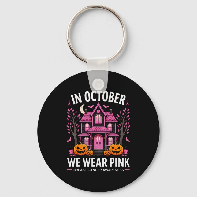 In October We Wear Nk Breast Cancer Awareness Wome Key Ring (Front)