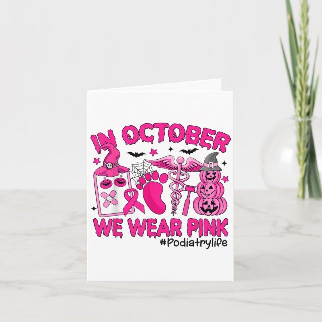 In October We Wear Nk Breast Cancer Diatry Life  Card (Front)