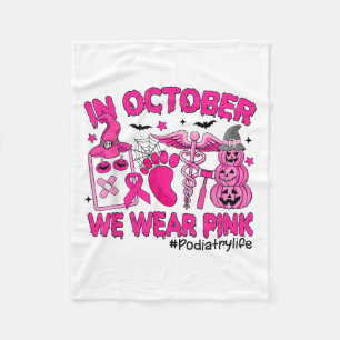 In October We Wear Nk Breast Cancer Diatry Life  Fleece Blanket