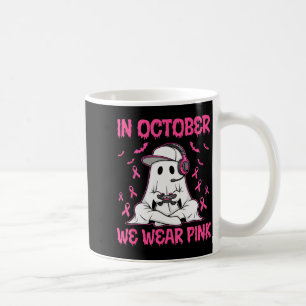 In October We Wear Nk Breast Cancer Gaming Ghost Y Coffee Mug
