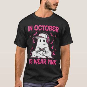 In October We Wear Nk Breast Cancer Gaming Ghost Y T-Shirt