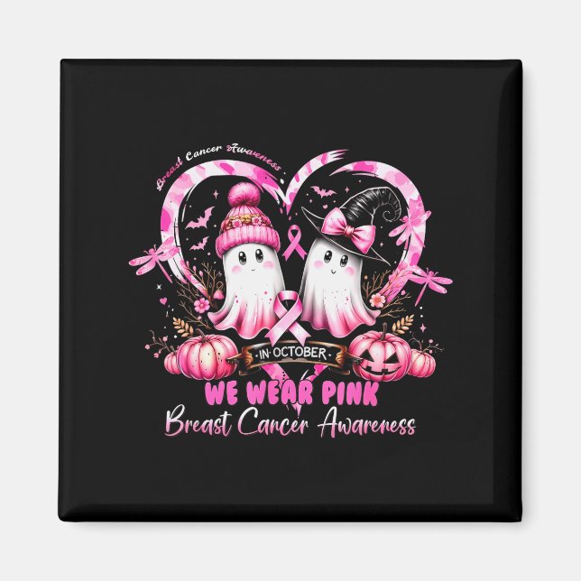 In October We Wear Nk Breast Cancer Heart Dragonfl Magnet (Front)
