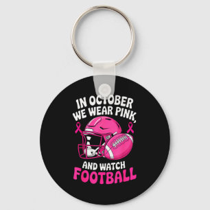 In October We Wear Nk Breast Football Cancer Aware Key Ring