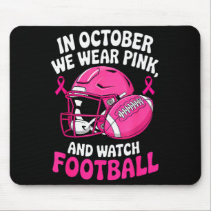In October We Wear Nk Breast Football Cancer Aware Mouse Mat