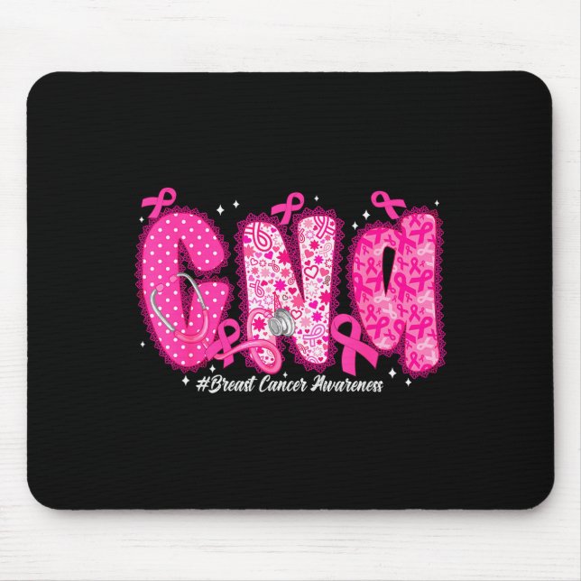 In October We Wear Nk Cna Nurse Breast Cancer Awar Mouse Mat (Front)
