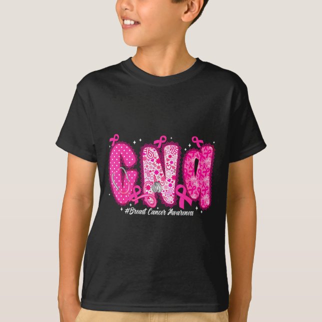 In October We Wear Nk Cna Nurse Breast Cancer Awar T-Shirt (Front)