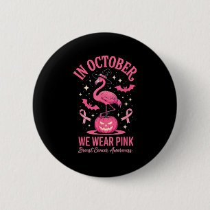 In October We Wear Nk Flamingo Halloween  6 Cm Round Badge