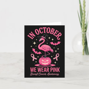 In October We Wear Nk Flamingo Halloween Card