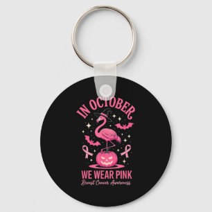 In October We Wear Nk Flamingo Halloween Key Ring