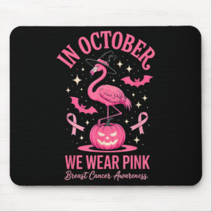 In October We Wear Nk Flamingo Halloween  Mouse Mat
