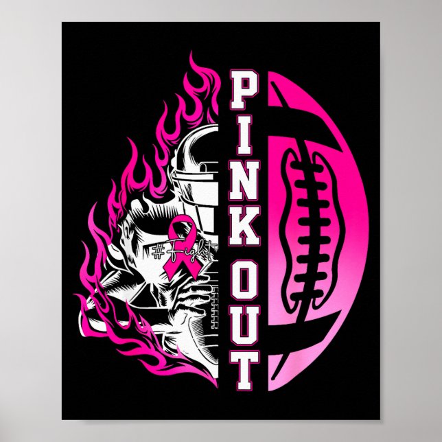 In October We Wear Nk Football Breast Cancer Aware Poster (Front)