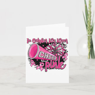 In October We Wear Nk Football Breast Cancer Cheer Card