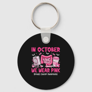In October We Wear Nk Gastro Nurse Breast Cancer  Key Ring