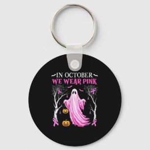 In October We Wear Nk Ghost Boo Breast Cancer Wome Key Ring