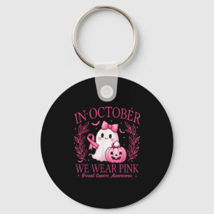In October We Wear Nk Ghost Witch Breast Cancer Aw Key Ring