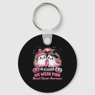 In October We Wear Nk Ghost Witch Breast Cancer Aw Key Ring
