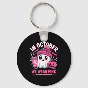 In October We Wear Nk Ghost Witch Breast Cancer Aw Key Ring