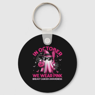 In October We Wear Nk Ghost Witch Breast Cancer Aw Key Ring