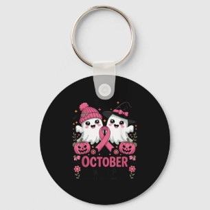 In October We Wear Nk Ghost Witch Breast Cancer Aw Key Ring
