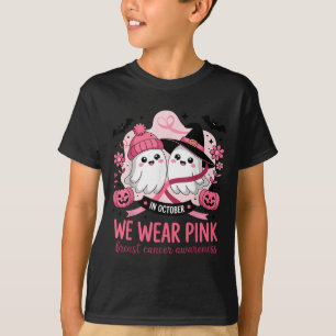 In October We Wear Nk Ghost Witch Breast Cancer Aw T-Shirt