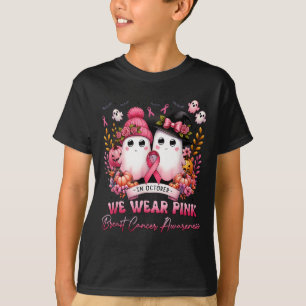 In October We Wear Nk Ghost Witch Breast Cancer Aw T-Shirt