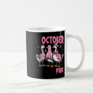 In October We Wear Nk Goose Breast Cancer Awarenes Coffee Mug