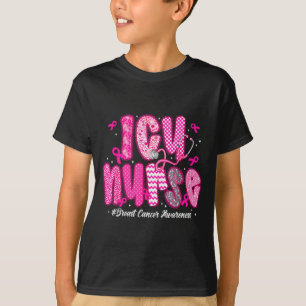 In October We Wear Nk Icu Nurse Breast Cancer Awar T-Shirt