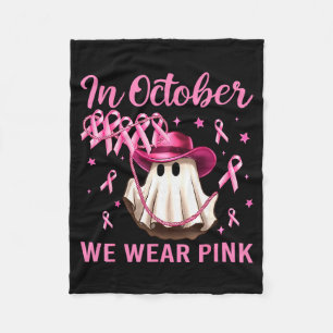 In October We Wear Nk Men Women Breast Cancer Awar Fleece Blanket