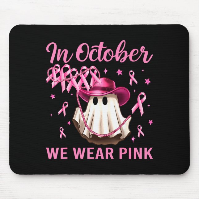 In October We Wear Nk Men Women Breast Cancer Awar Mouse Mat (Front)