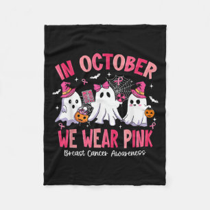 In October We Wear Nk Radiology Breast Cancer Fleece Blanket
