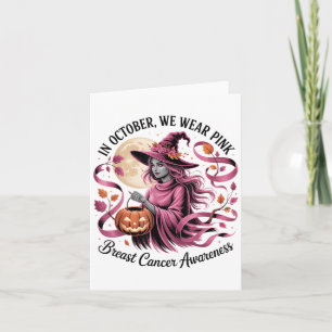 In October We Wear Nk Ribbon Halloween Ghost Witch Card
