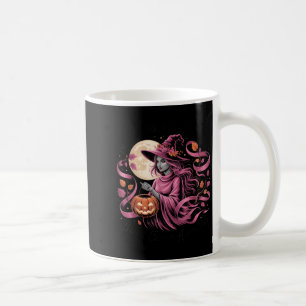 In October We Wear Nk Ribbon Halloween Ghost Witch Coffee Mug