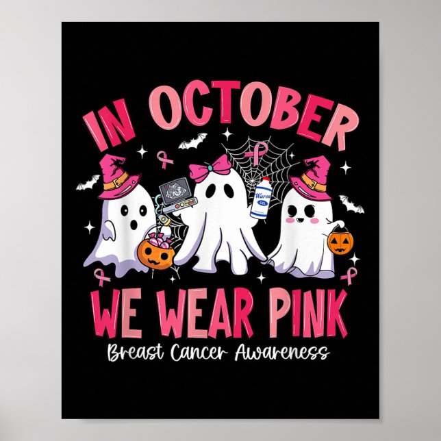 In October We Wear Nk Sonography Sonographer Breas Poster (Front)
