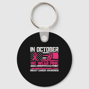 In October We Wear Nk Stal Worker Breast Cancer  Key Ring